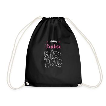 Traber I Pony Horse Saying Motif for Rider - Drawstring Bag - black - Front