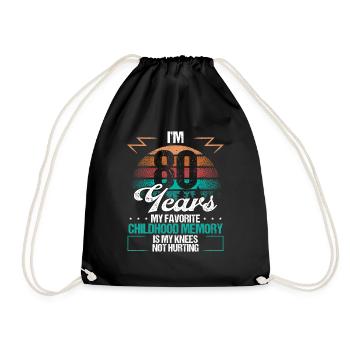 80 Year Old Knee Injury Humor Funny Birthday Idea - Turnbeutel - Schwarz - Vorne