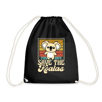 Save The Koalas Animal Australia Bear Animal Lover - Drawstring Bag - black - Front