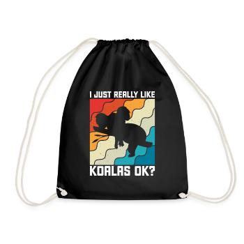 Ich mag einfach Koalas ok Koala Geschenk - Turnbeutel - Schwarz - Vorne