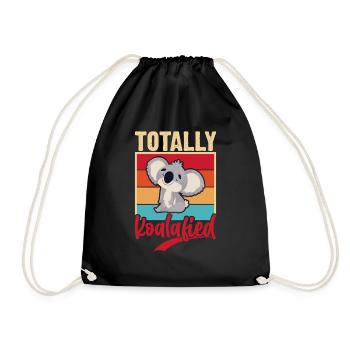 Totally koalified. Jokes with koala. - Drawstring Bag - black - Front