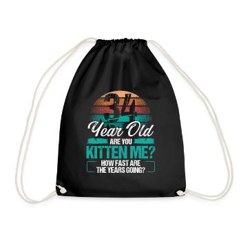 34 Year Old Funny Cat Owner Birthday Idea Kitten - Turnbeutel - Schwarz - Vorne