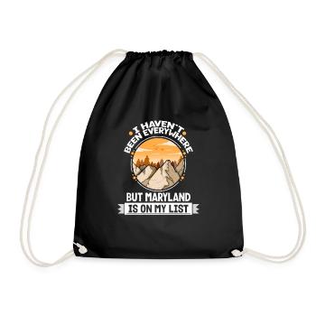 Maryland Is On My List Mountain Hiking Summit - Drawstring Bag - black - Front