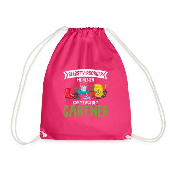 Selbstversorger Mein Essen Kommt Aus Dem Garten - - Turnbeutel - Fuchsia - Vorne