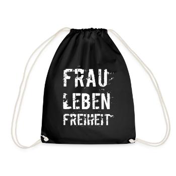 Frau Leben Freiheit Iran - Turnbeutel - Schwarz - Vorne