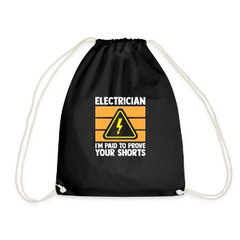 Electronics technician Electrician Electrical engineer - Drawstring Bag - black - Front