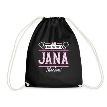 Jana Geschenkidee Geschenk Geburtstag - Turnbeutel - Schwarz - Vorne