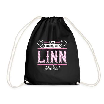 Linn Geschenkidee Geschenk Geburtstag - Turnbeutel - Schwarz - Vorne