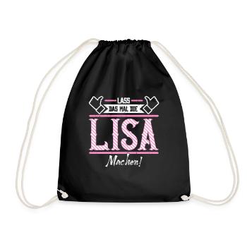 Lisa Geschenkidee Geschenk Geburtstag - Turnbeutel - Schwarz - Vorne