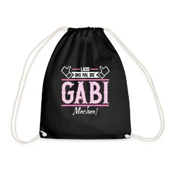 Gabi Geschenkidee Geschenk Geburtstag - Turnbeutel - Schwarz - Vorne
