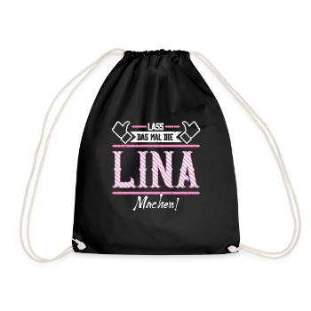 Lina Geschenkidee Geschenk Geburtstag - Turnbeutel - Schwarz - Vorne