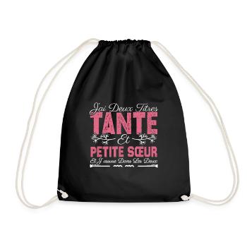 J'ai deux titres tante et Petite Sœur Cadeau . - Sac de sport léger - noir - Devant