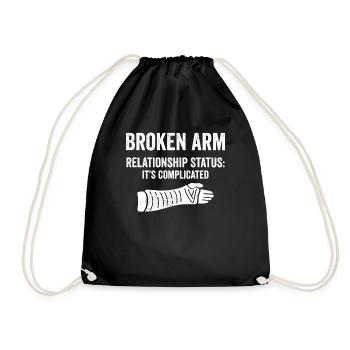 Broken arm - Drawstring Bag - black - Front