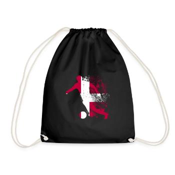 National team Denmark Football World Cup - Drawstring Bag - black - Front