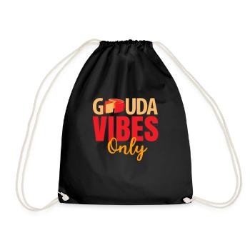 Morceau de fromage Gouda - Sac de sport léger - noir - Devant