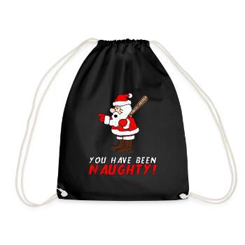 You Have Been Naughty Funny Santa Claus - Drawstring Bag - black - Front