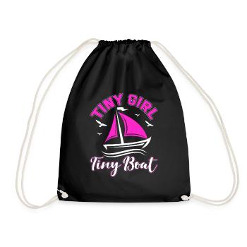 Little Girl Small Boat Sailing School Baltic Sea - Drawstring Bag - black - Front