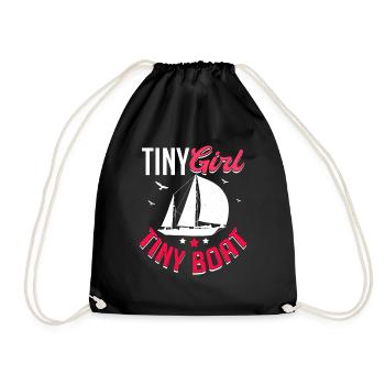 Little Girl Small Boat Sailing School Baltic Sea - Drawstring Bag - black - Front