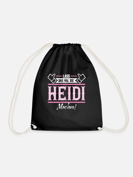 Heidi Geschenkidee Geschenk Geburtstag - Turnbeutel - Schwarz