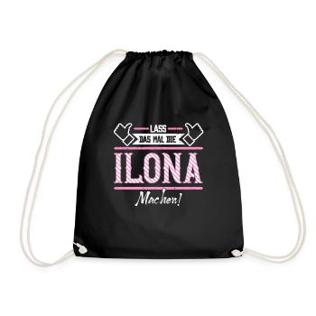 Ilona Geschenkidee Geschenk Geburtstag - Turnbeutel - Schwarz - Vorne