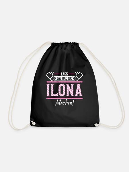 Ilona Geschenkidee Geschenk Geburtstag - Turnbeutel - Schwarz