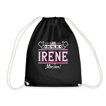 Irene Geschenkidee Geschenk Geburtstag - Turnbeutel - Schwarz - Vorne