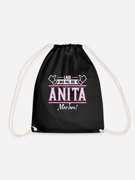 Anita Geschenkidee Geschenk Geburtstag - Turnbeutel - Schwarz