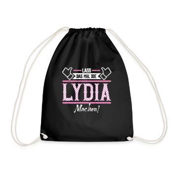 Lydia Geschenkidee Geschenk Geburtstag - Turnbeutel - Schwarz - Vorne