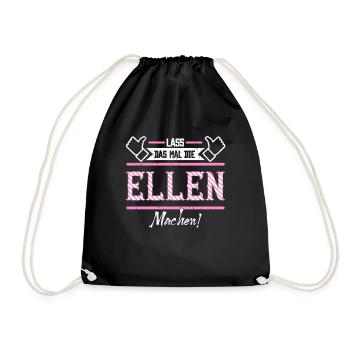 Ellen Geschenkidee Geschenk Geburtstag - Turnbeutel - Schwarz - Vorne