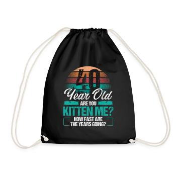 40 ans drôle chat propriétaire idée d’anniversaire chaton - Sac de sport léger - noir - Devant