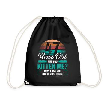 47 Year Old Funny Cat Owner Birthday Idea Kitten - Turnbeutel - Schwarz - Vorne