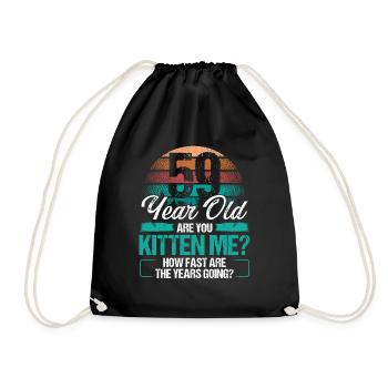 59 Year Old Funny Cat Owner Birthday Idea Kitten - Turnbeutel - Schwarz - Vorne