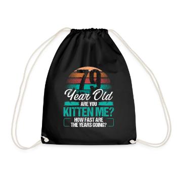 79 Year Old Funny Cat Owner Birthday Idea Kitten - Turnbeutel - Schwarz - Vorne