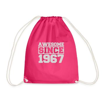Awesome since 1967 - Drawstring Bag - fuchsia - Front