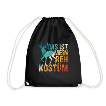 Das Ist Mein Reh Kostüm Karneval Lustiges Reh Rent - Turnbeutel - Schwarz - Vorne