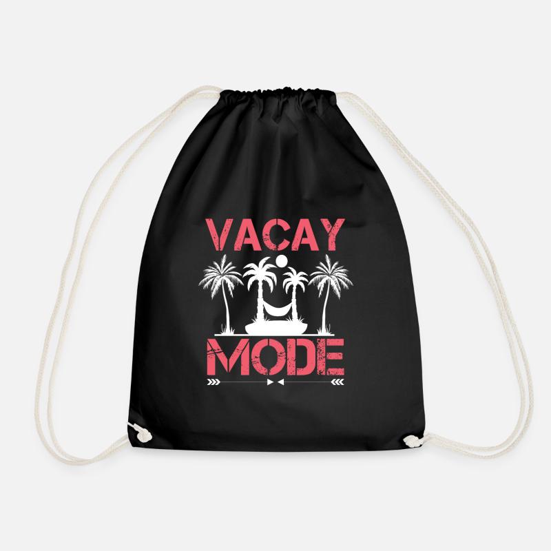 Vacay-Modus-Urlaubs-Road-Trip-Urlaubs-Outfit - Turnbeutel - Schwarz