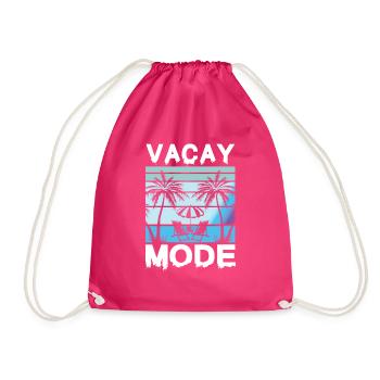 Vacay-Modus-Urlaubs-Road-Trip-Urlaubs-Outfit - Turnbeutel - Fuchsia - Vorne