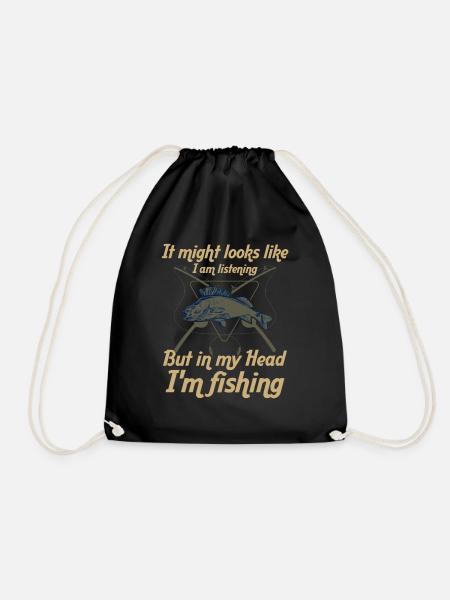It may look like I'm - Drawstring Bag - black