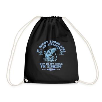 It may look like I'm - Drawstring Bag - black - Front