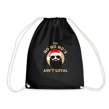 Cooler Weihnachtsmann Sonnenbrille Mütze Geschenk - Turnbeutel - Schwarz - Vorne