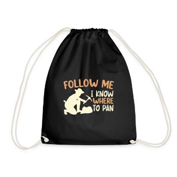 Gold Panning Gold Panning Gold Prospector - Drawstring Bag - black - Front