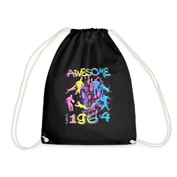 Awesome since 1964. Agility, Hundetraining - Drawstring Bag - black - Front