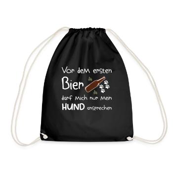Vor dem ersten Bier - Hunde Desing - Turnbeutel - Schwarz - Vorne