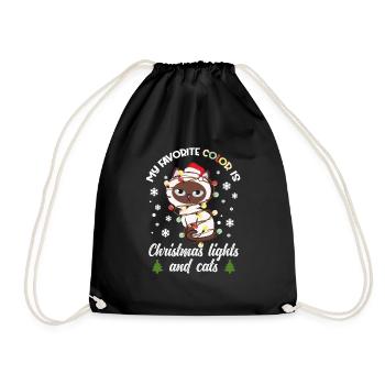 my favorite color is christmas lights and cats - Turnbeutel - Schwarz - Vorne
