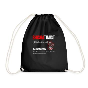 Shisha Geschenk für Wasserpfeife Shishabar Pfeife - Turnbeutel - Schwarz - Vorne