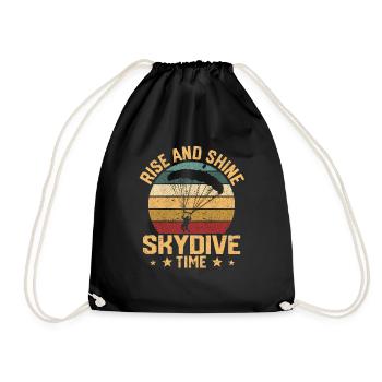 Funny Skydiving Lover Fallschirm Rise And Shine - Turnbeutel - Schwarz - Vorne