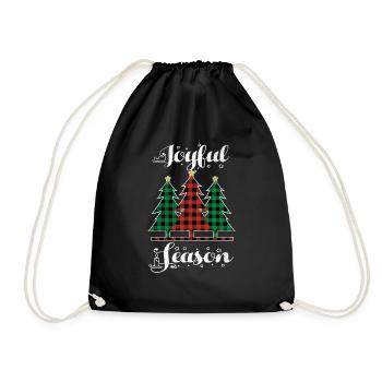 Éléments de Noël Saison joyeuse Plaid Noël - Sac de sport léger - noir - Devant