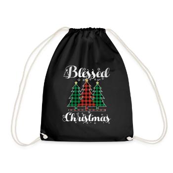 Élément de Noël Décembre Plaid Noël béni - Sac de sport léger - noir - Devant