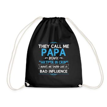They call me daddy because Father's Day partners - Drawstring Bag - black - Front