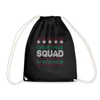 Santa Happy December Squad Hässliche Weihnachten - Turnbeutel - Schwarz - Vorne